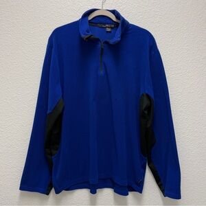 Ralph Lauren Polo RLX Men’s XXL Performance Golf Fleece Quarter-Zip Blue Sweater